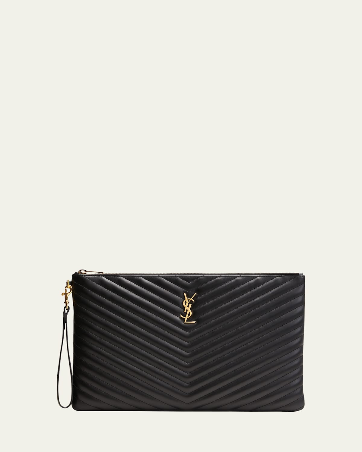 Cassandre YSL Monogram Large Pouch in Smooth Leather | Bergdorf Goodman
