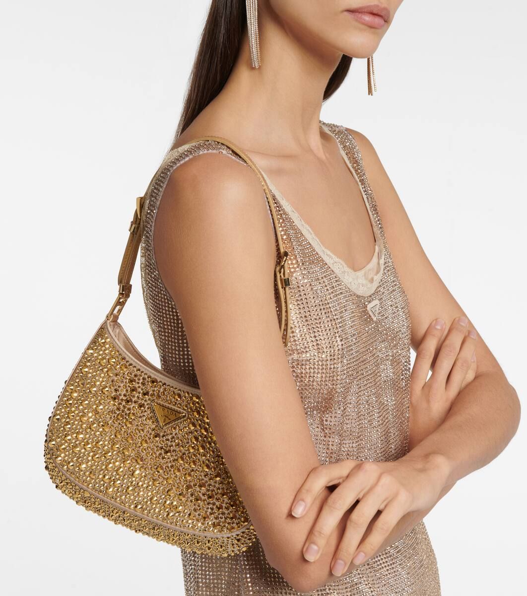Cleo embellished satin shoulder bag | Mytheresa (UK)