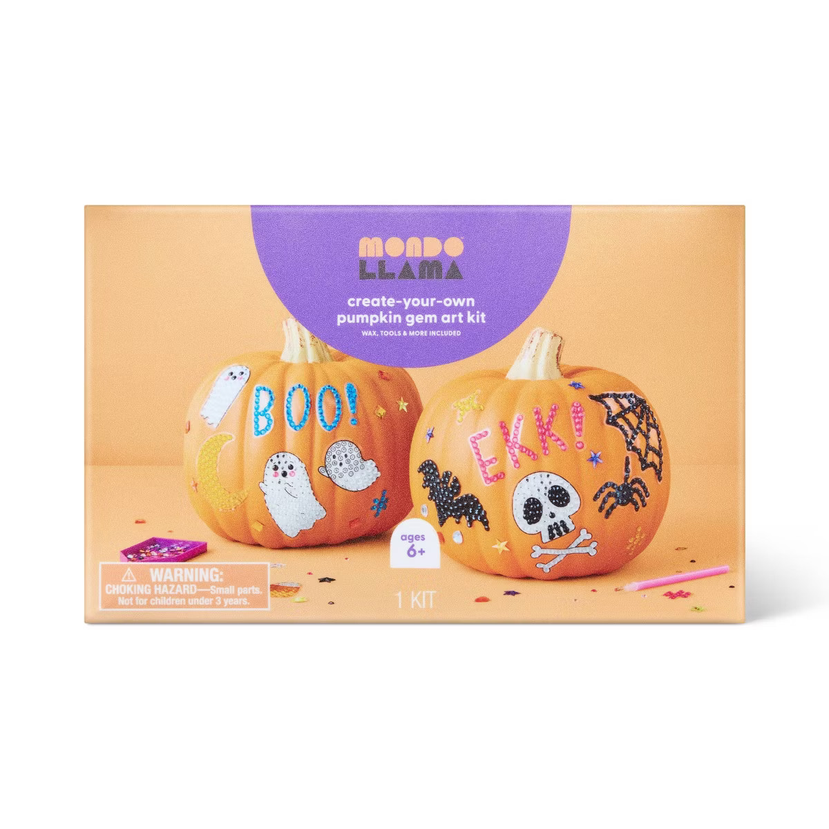 Halloween Craft Gem Art Pumpkin Decorating Kit - Mondo Llama™ | Target