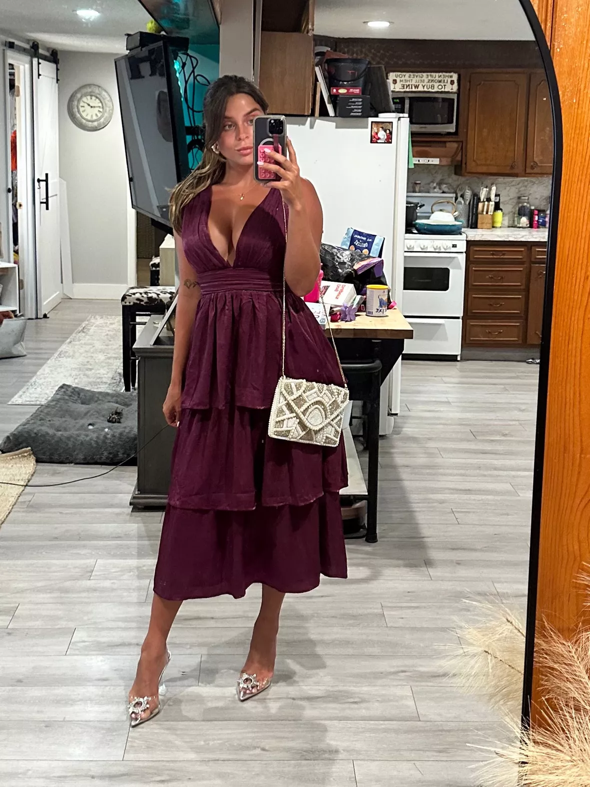 Plum Purple Bridesmaid Dress, Burgundy Maxi Dress