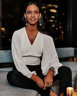 Petite Pintucked Banded Bottom Blouse | White House Black Market