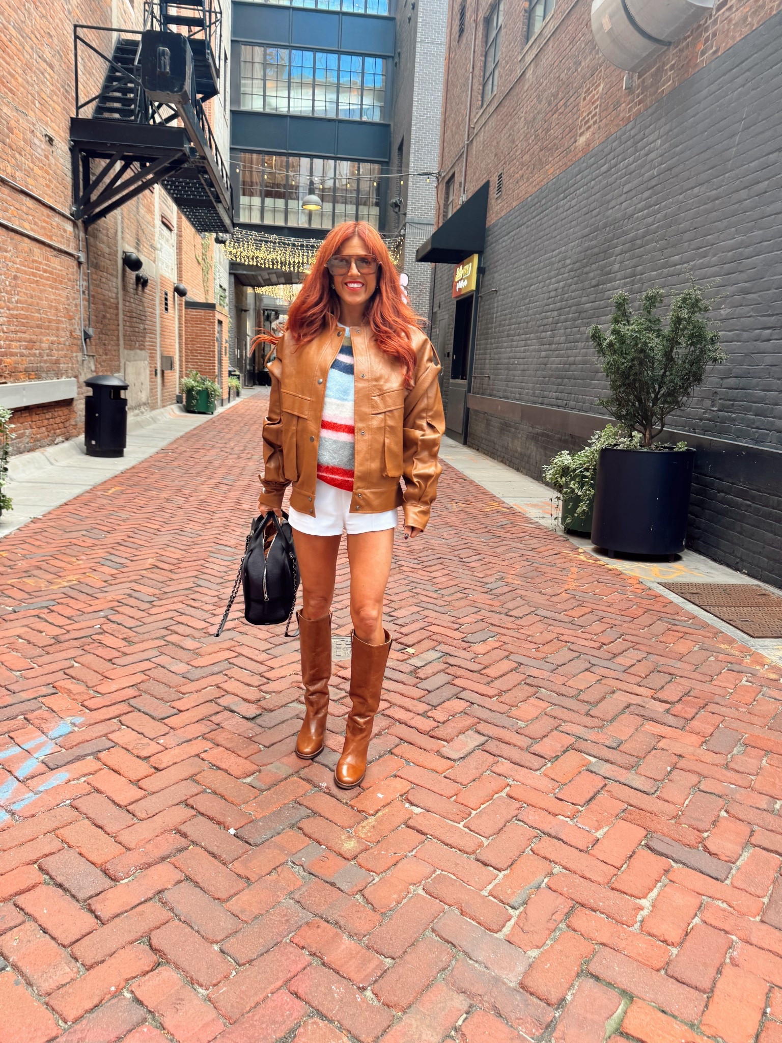 I absolutely love a colorful sweater for fall! And this bomber is under $110 and comes in black too! 

Xs in the jacket
0 in aritzia shorts
Xs in sweater
Boots run true to size

#ltkfalloutfitinspo
#ltkootd


#LTKFindsUnder100 #LTKStyleTip #LTKU