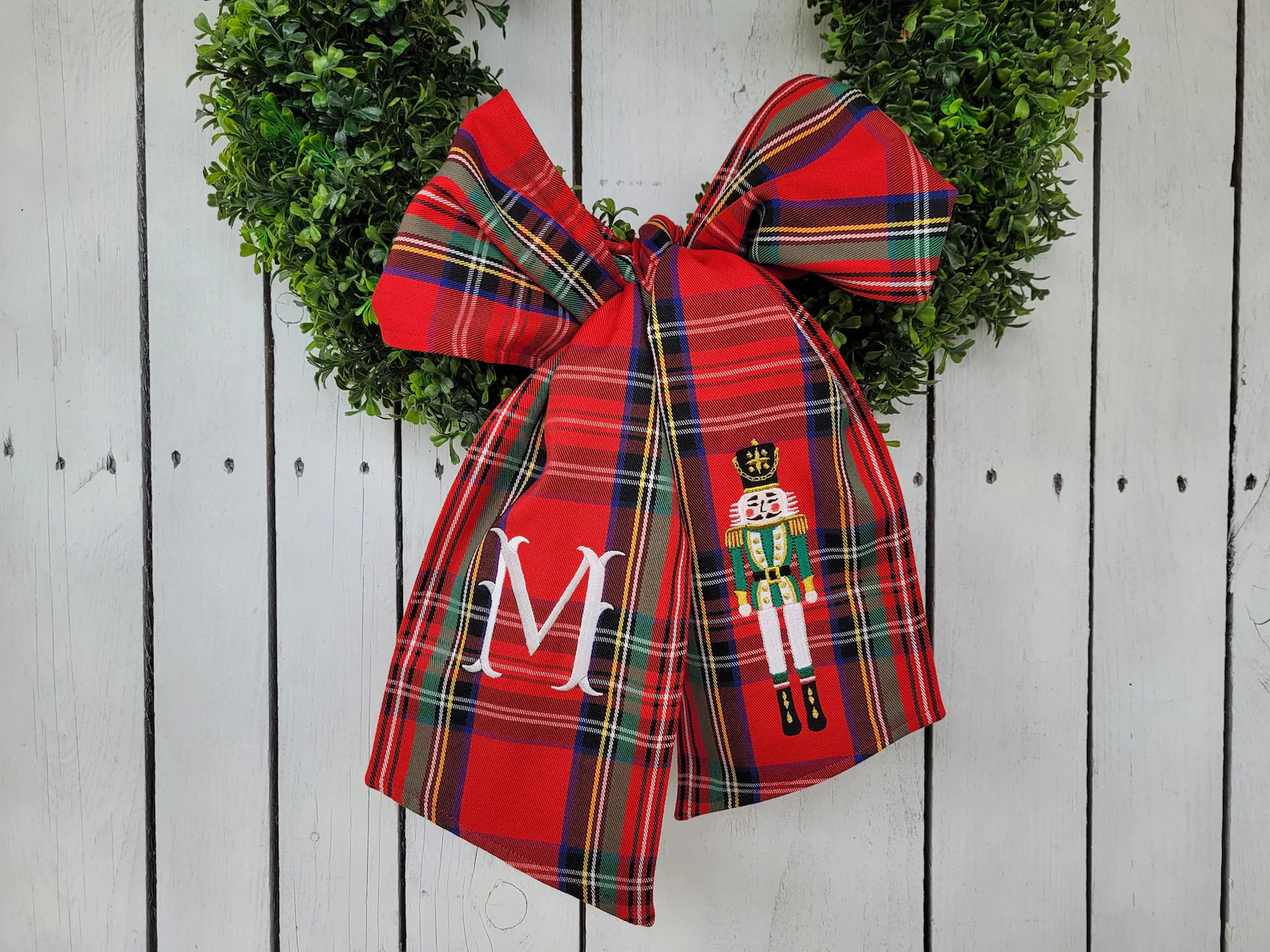 Nutcracker Royal Stewart Wreath Sash, Door Wreath Sash, Personalized Wreath Sash, Christmas Wreat... | Etsy (US)