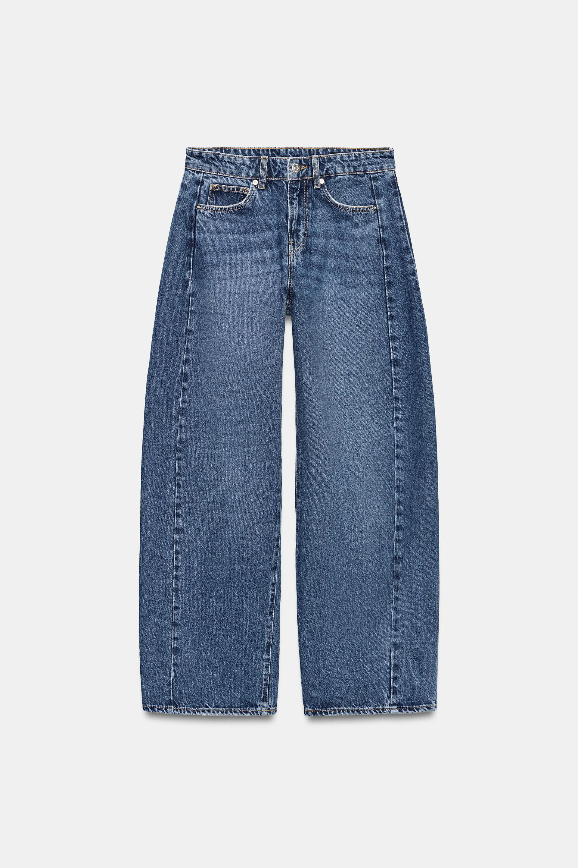 Zara - Z1975 High Rise Barrel Jeans - Light Blue - 30 (Us 10) - Woman | Zara US