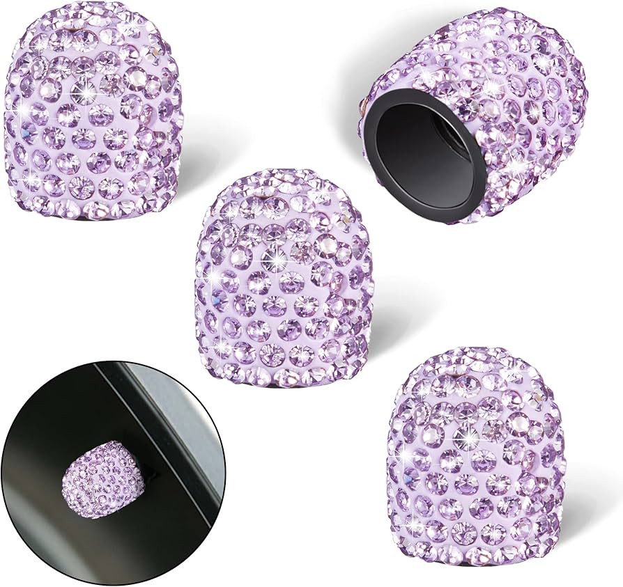 WINKA Tire Valve Caps, Sparkling Rhinestone Universal Valve Dust Caps, Bling Car Accessories for ... | Amazon (US)