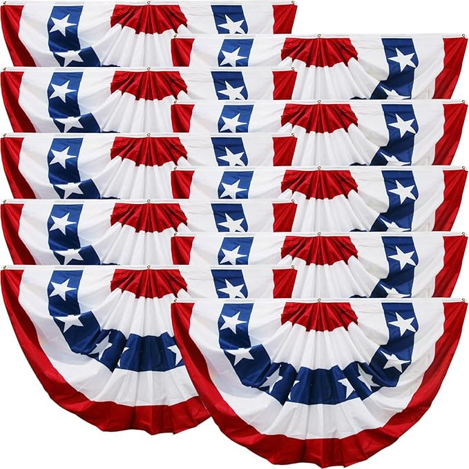 American Flag Bunting for Outside,4th of July Flags Outdoor, USA Pleated Fan Flag 1.5x3 FT,Patrio... | Amazon (US)