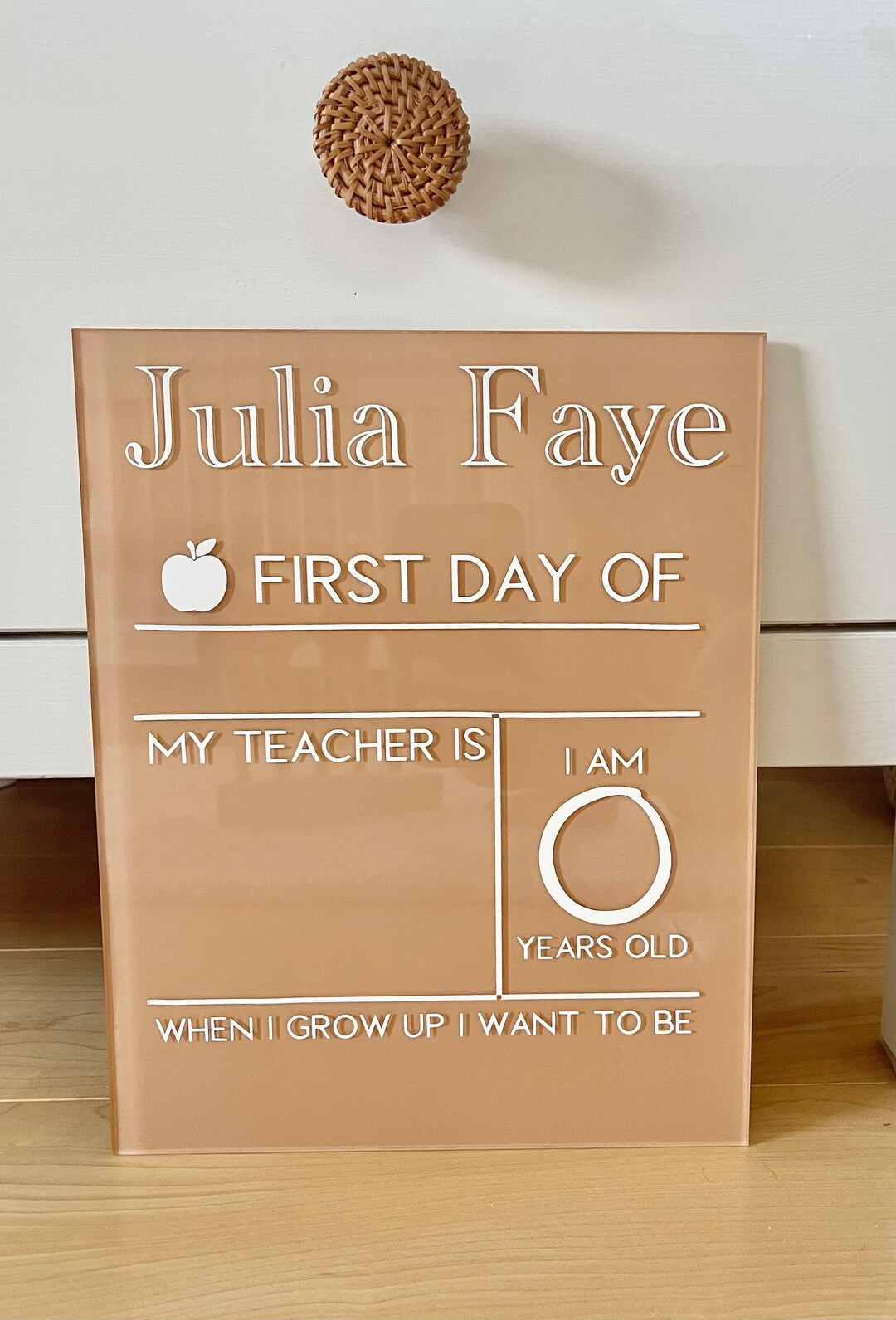 Custom Back to School Sign Acrylic Reusable First Day of - Etsy | Etsy (US)