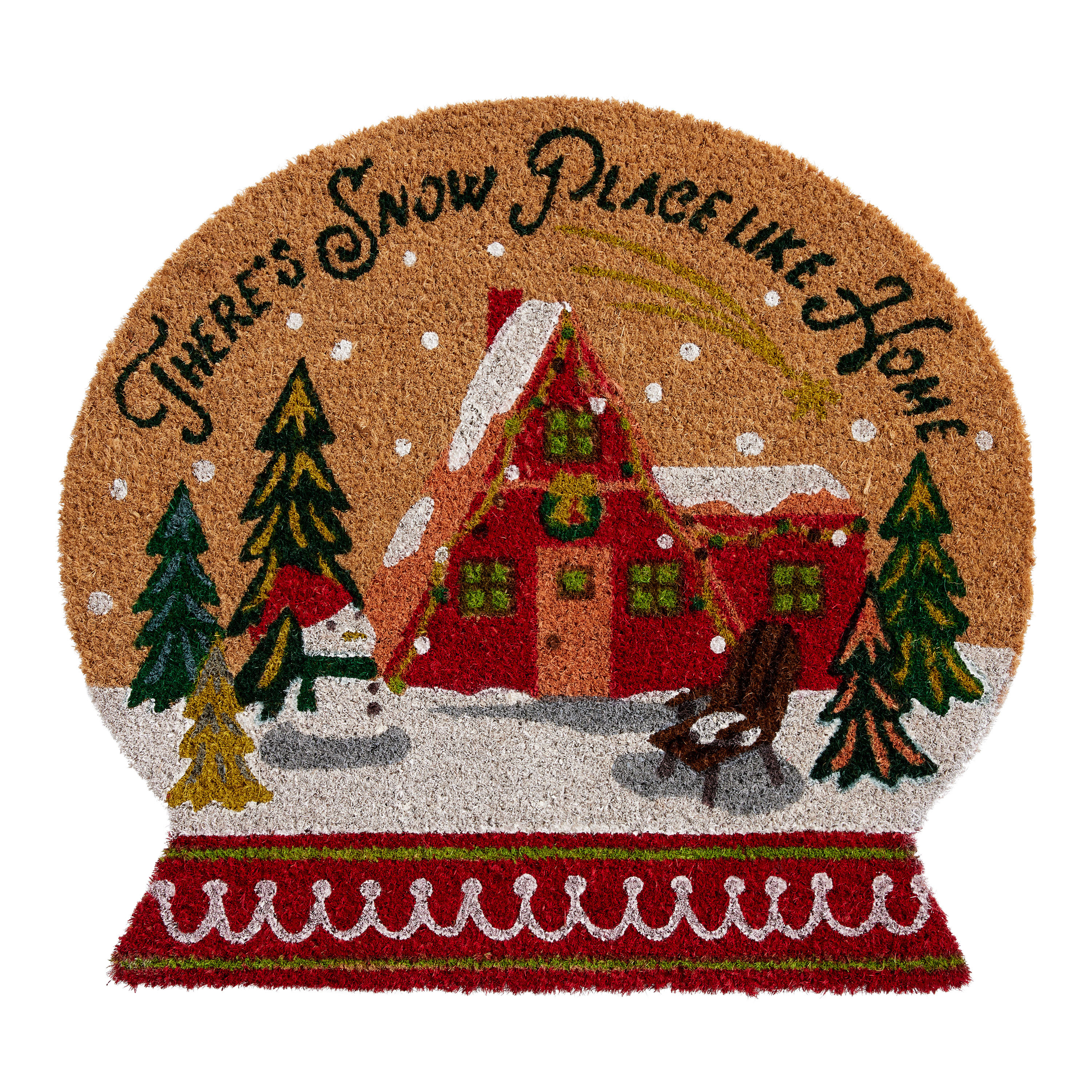 Holiday Home Snow Globe Coir Doormat | World Market