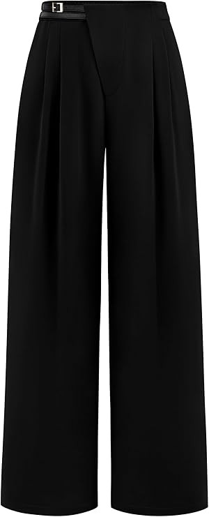 PRETTYGARDEN Women's Wide Leg Dressy Pants High Waisted Fashion Business Casual Work Office Trous... | Amazon (US)