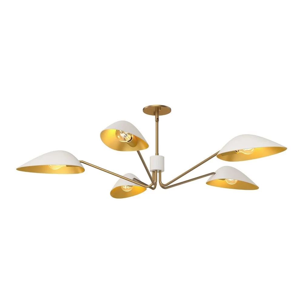 PD550545WHAG-Alora Lighting-Oscar - 5 Light Pendant-5.13 Inches Tall and 46 Inches Wide-Aged Gold... | Walmart (US)