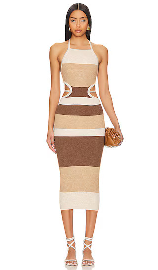 Emlyn Stripe Knit Dress in Neutrals | Revolve Clothing (Global)
