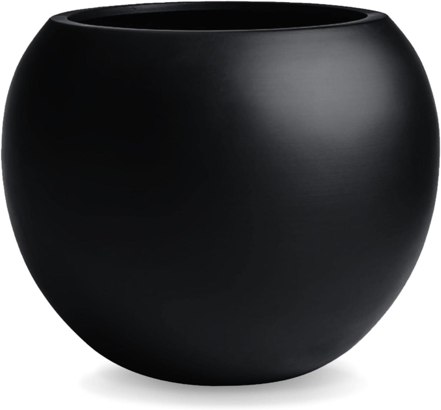 Globo 16" H x 20" D Fiberstone Premium Large Planter, (Black), 13.5" Pot Opening, Sphere Drainage... | Amazon (US)