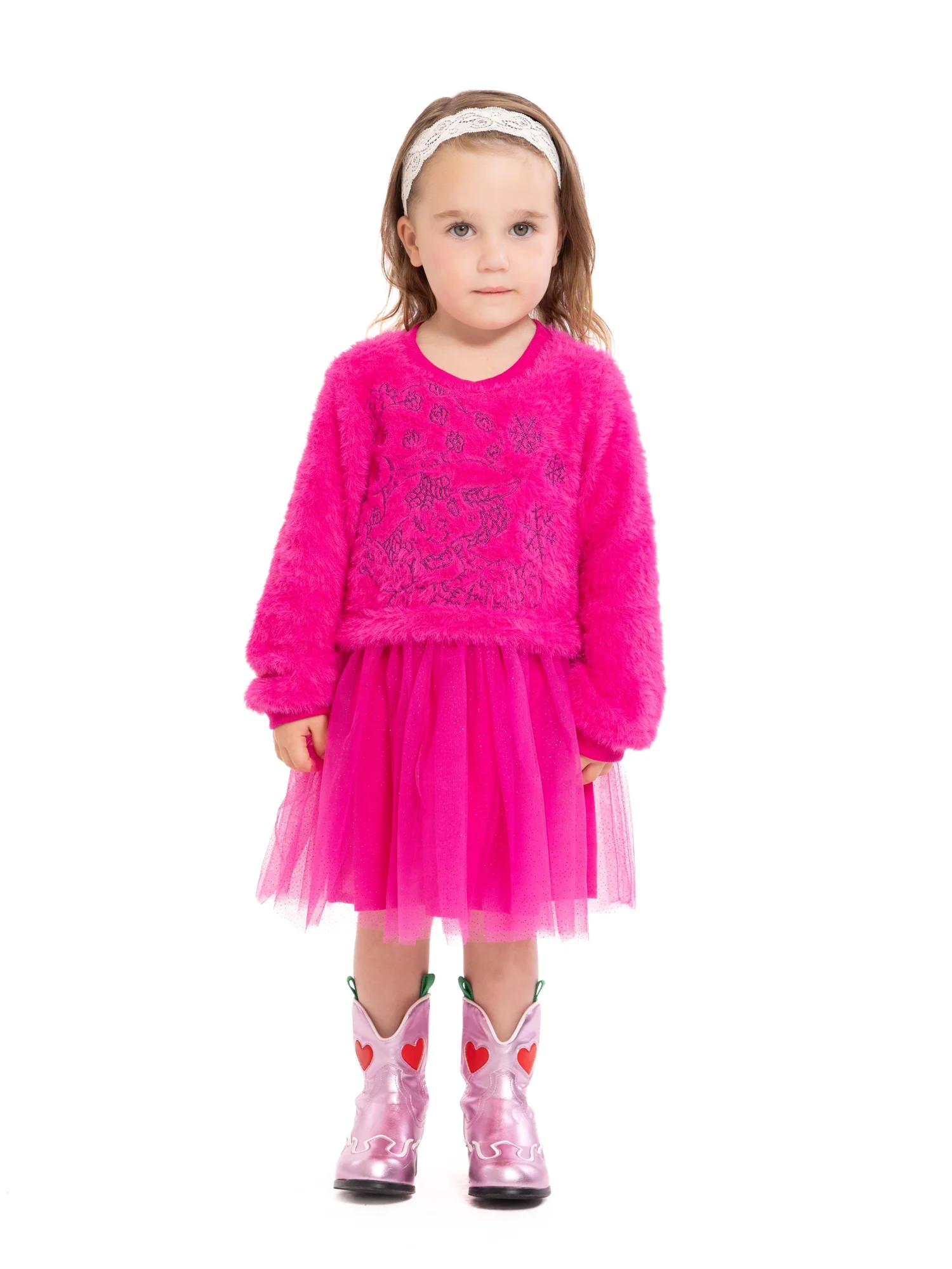 Strawberry Shortcake Toddler Girls Eyelash Knit Tutu Dress with Long Sleeves, Sizes 12M-5T | Walmart (US)