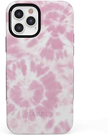 Casely iPhone 12/12 Pro Phone Case - Down for Whatever | Light Pink Tie Dye Case 360 Degree Cover... | Amazon (US)