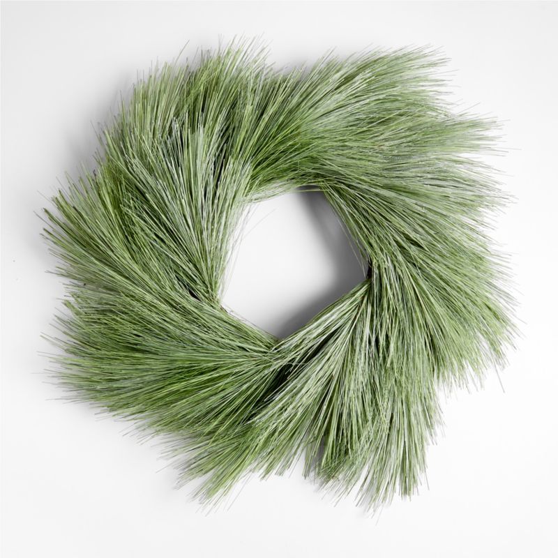 Faux Long Needle White Pine Wreath 32" + Reviews | Crate and Barrel | Crate & Barrel