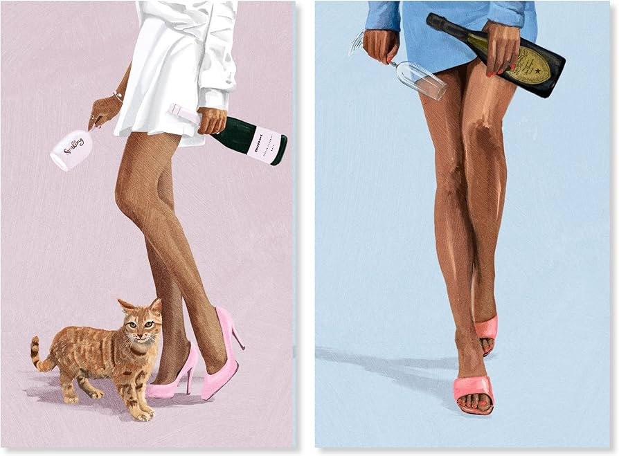 The Oliver Gal Artist Co Drinks and Spirits 'Champagne Outing Set' Champagne by Oliver Gal Wall A... | Amazon (US)