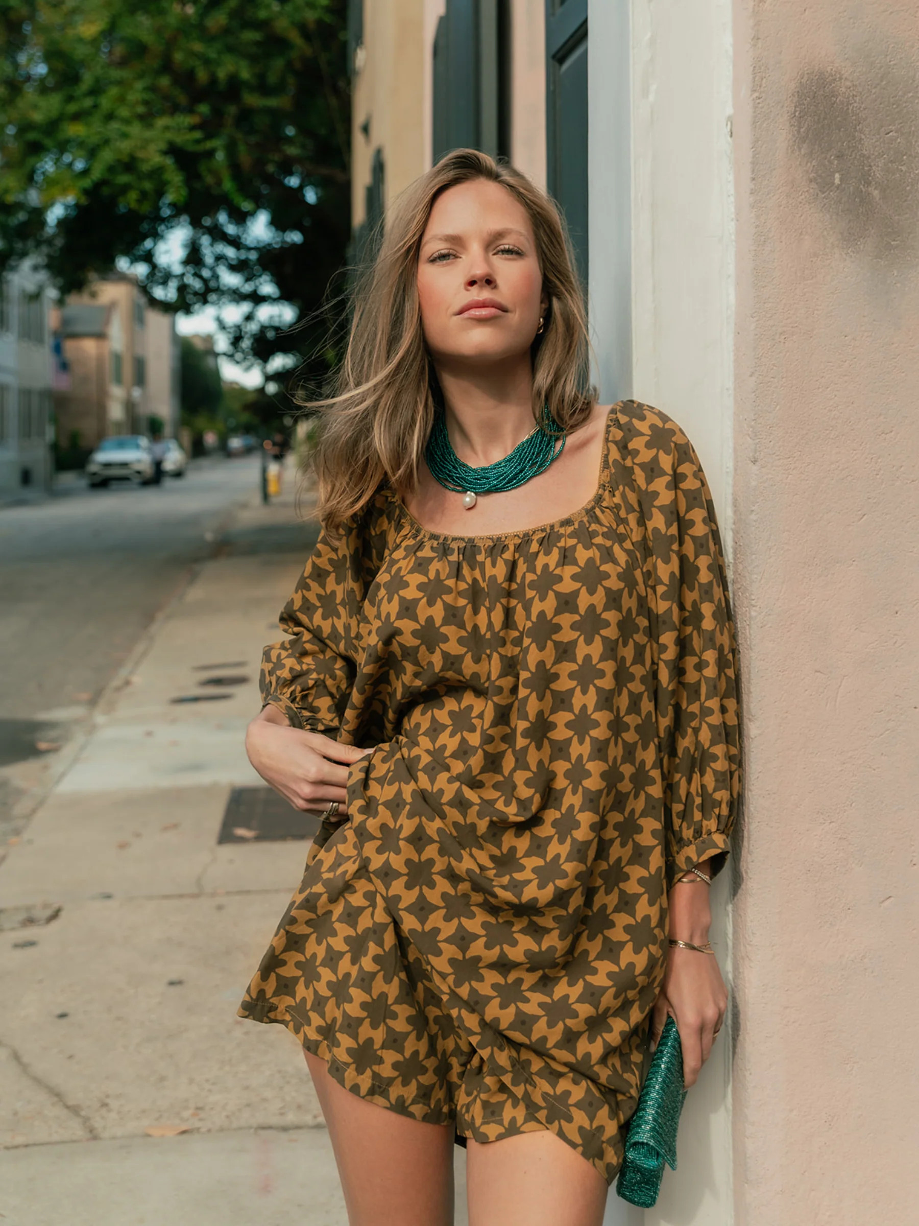 The Mandy Set - Latte Geo Floral | Darling Loungewear