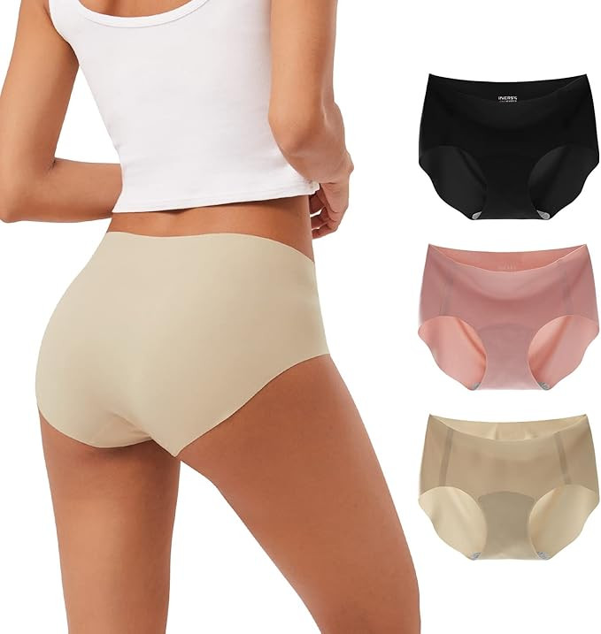 INNERSY Women's Seamless No Show Hipster Panties Invisible Light Underwear 3-Pack | Amazon (US)