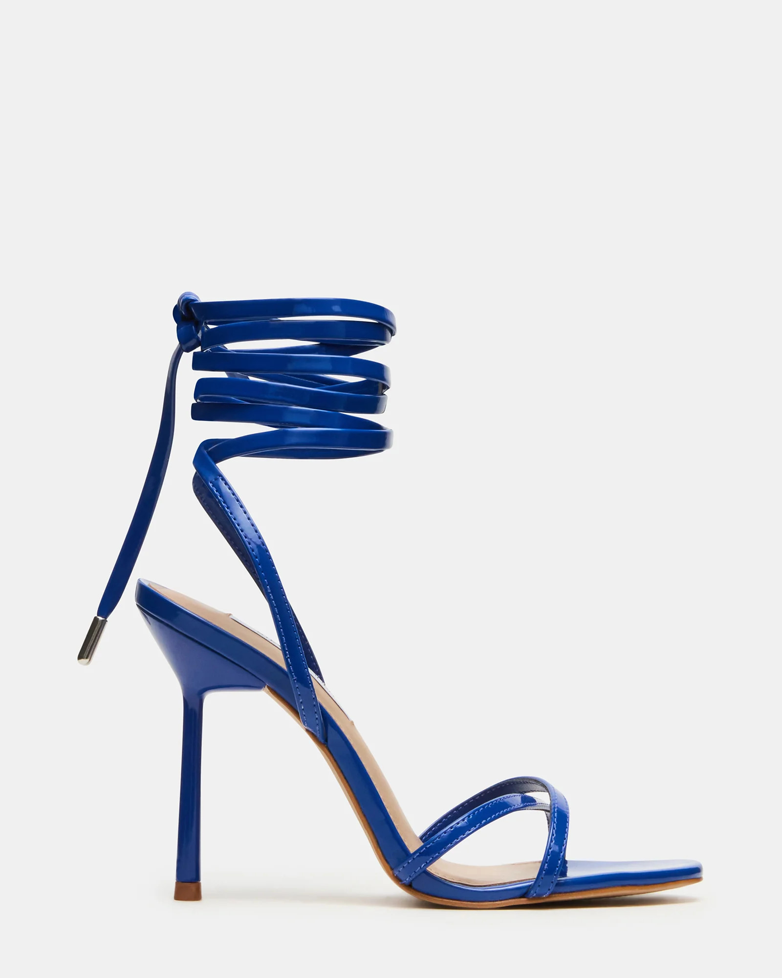 NERI Cobalt Patent Strappy Stiletto Round-Toe Women's Heel | Steve Madden (US)