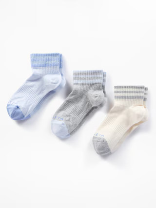 Athleta Girl Everyday Quarter Crew Sock 3-Pack | Athleta