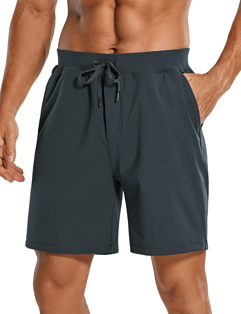CRZ YOGA Men's Four-Way Stretch Workout Shorts - 7"/9" Soft Durable Gym Athletic Running Hiking S... | Amazon (US)