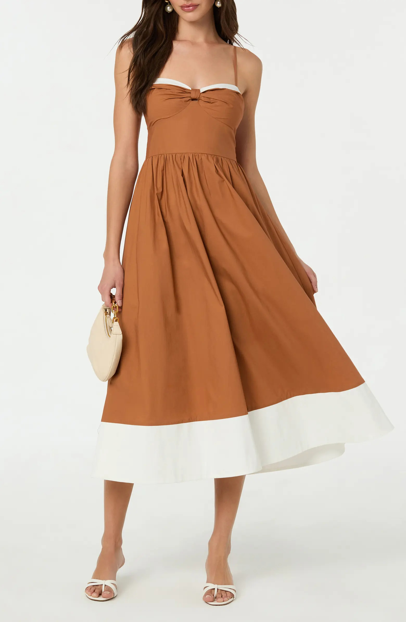ASTR the Label Contrast Detail Cotton Dress | Nordstrom | Nordstrom