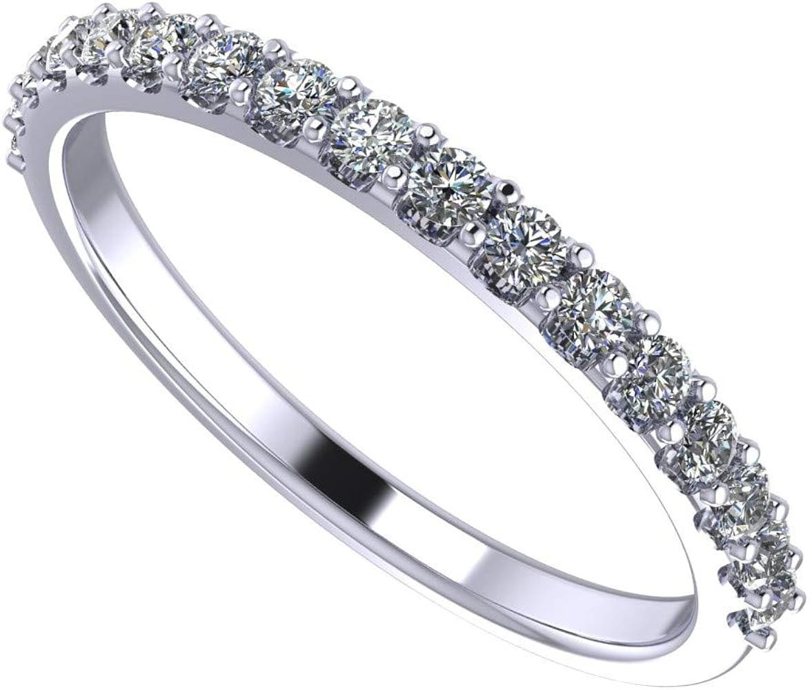 NANA Swarovski Zirconia Wedding Band, Sterling Silver or 10 karat Gold, White/Yellow/Rose | Amazon (US)