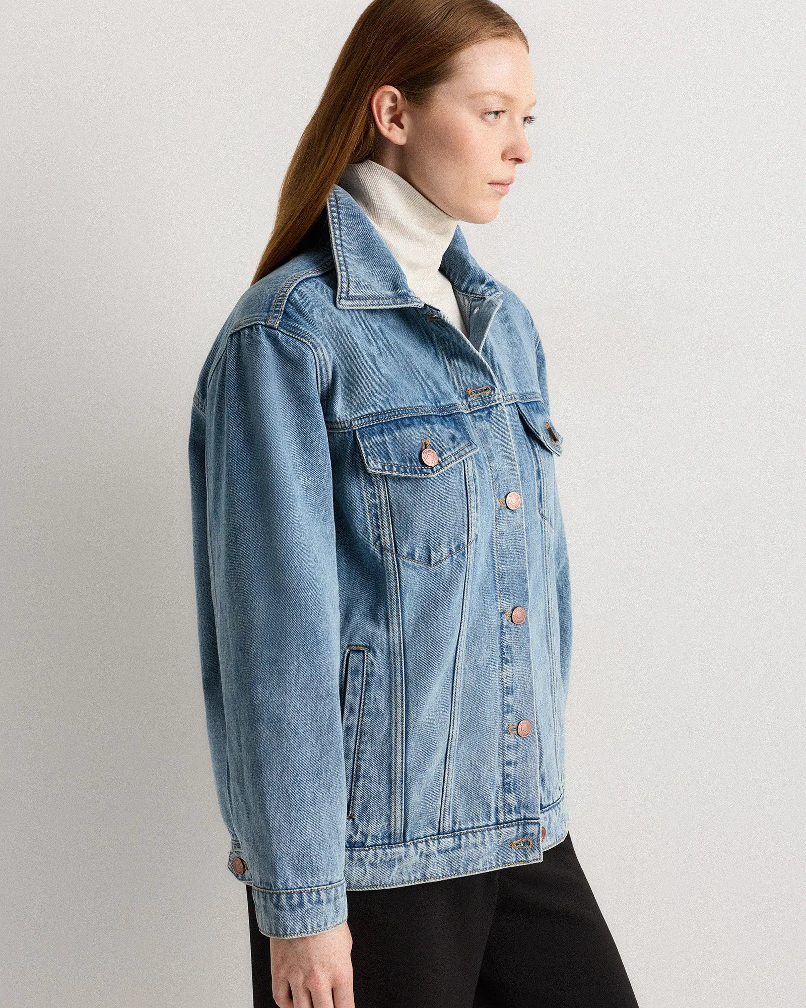 100% Organic Cotton Oversized Denim Jacket | Quince