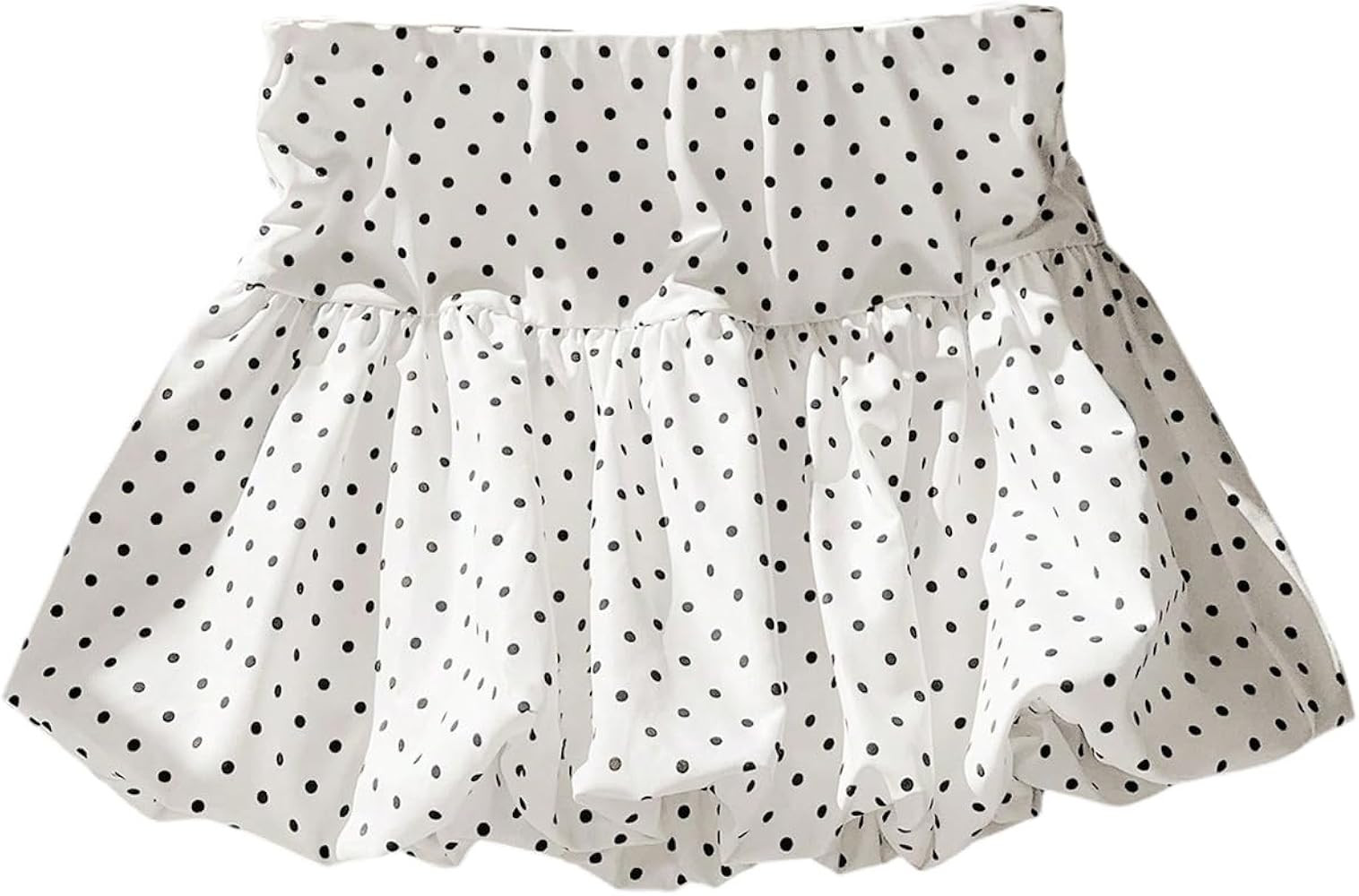 Milumia Women's Polka Dots Short Bubble Skirt Low Waist Ruffle Hem Mini Shirts | Amazon (US)