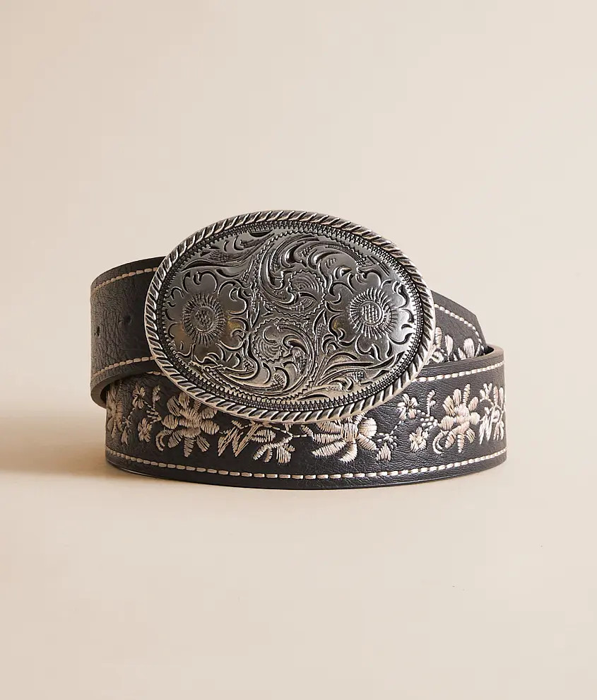 Embroidered Western Belt | Buckle