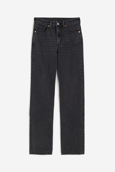 Straight High Jeans - Black - Ladies | H&M GB | H&M (UK, MY, IN, SG, PH, TW, HK)