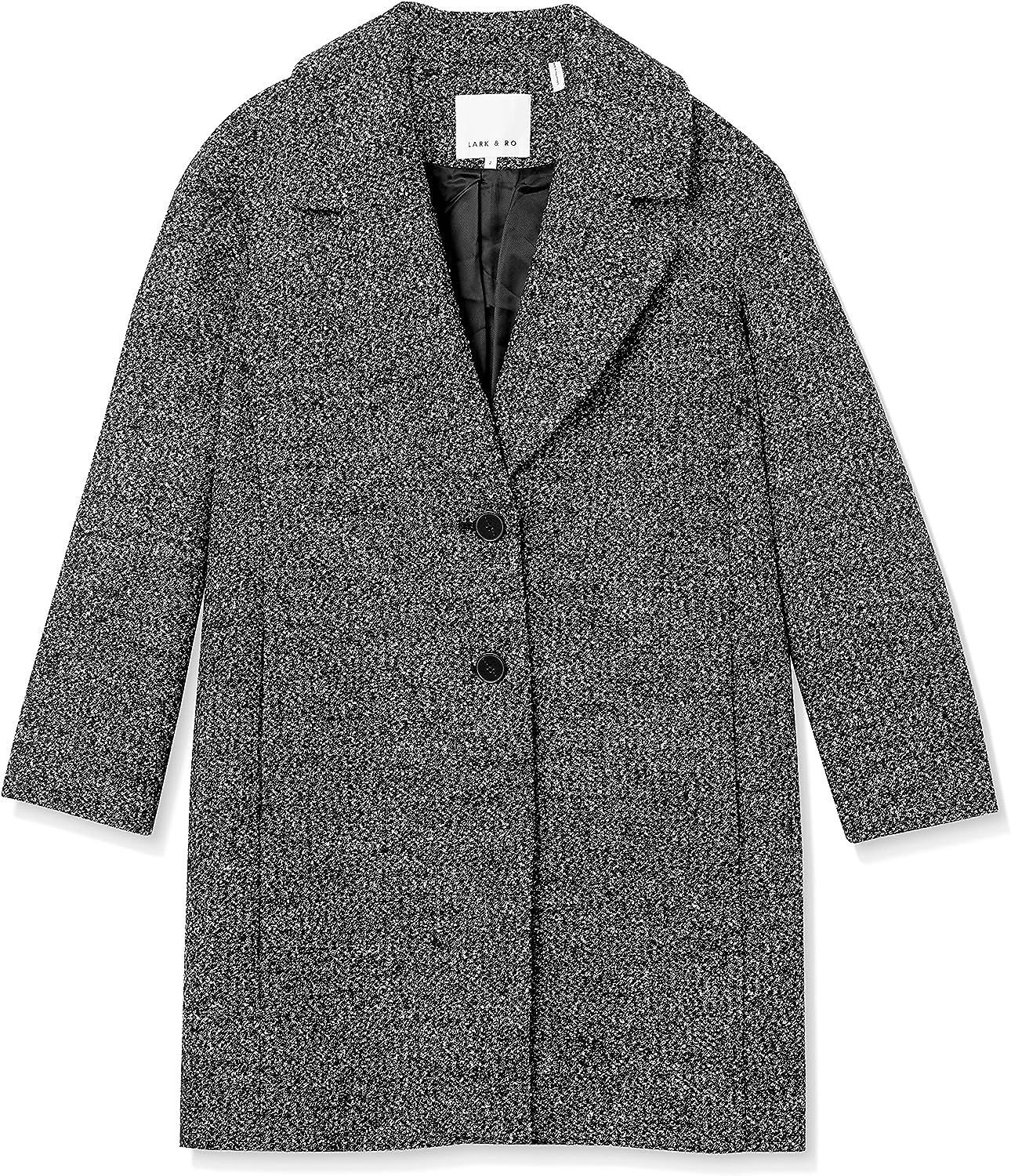 Lark & Ro Women's Single Breasted Shawl Collar Coat | Amazon (US)