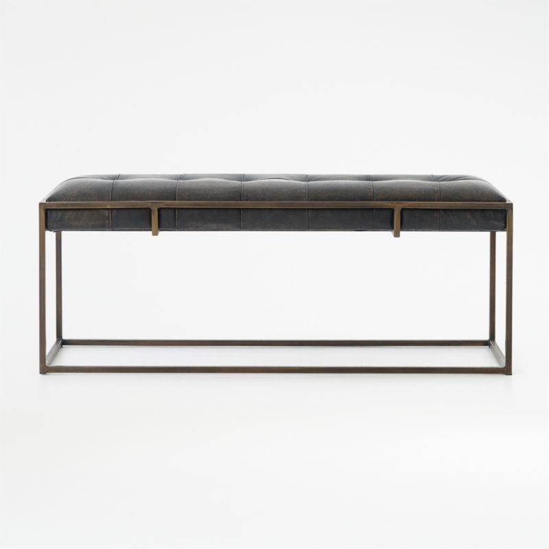 Ottilie Leather Bench + Reviews | Crate & Barrel | Crate & Barrel