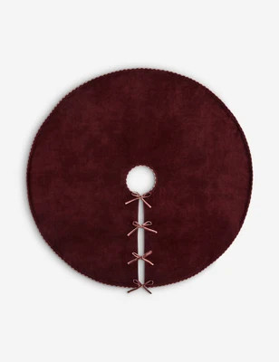 Caffier Velvet Tree Skirt, Emerald | Lulu and Georgia 