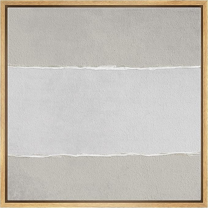 SIGNWIN Framed Canvas Print Wall Art Geometric Gray Stripe Color Field Abstract Shapes Illustrati... | Amazon (US)