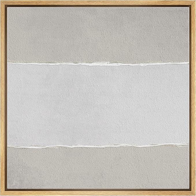 SIGNWIN Framed Canvas Print Wall Art Geometric Gray Stripe Color Field Abstract Shapes Illustrati... | Amazon (US)