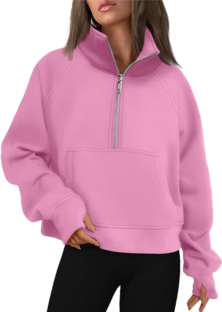 AUTOMET Womens Sweatshirts Half Zip Cropped Pullover Fleece Quarter Zipper Hoodies Fall outfits Clot | Amazon (US)