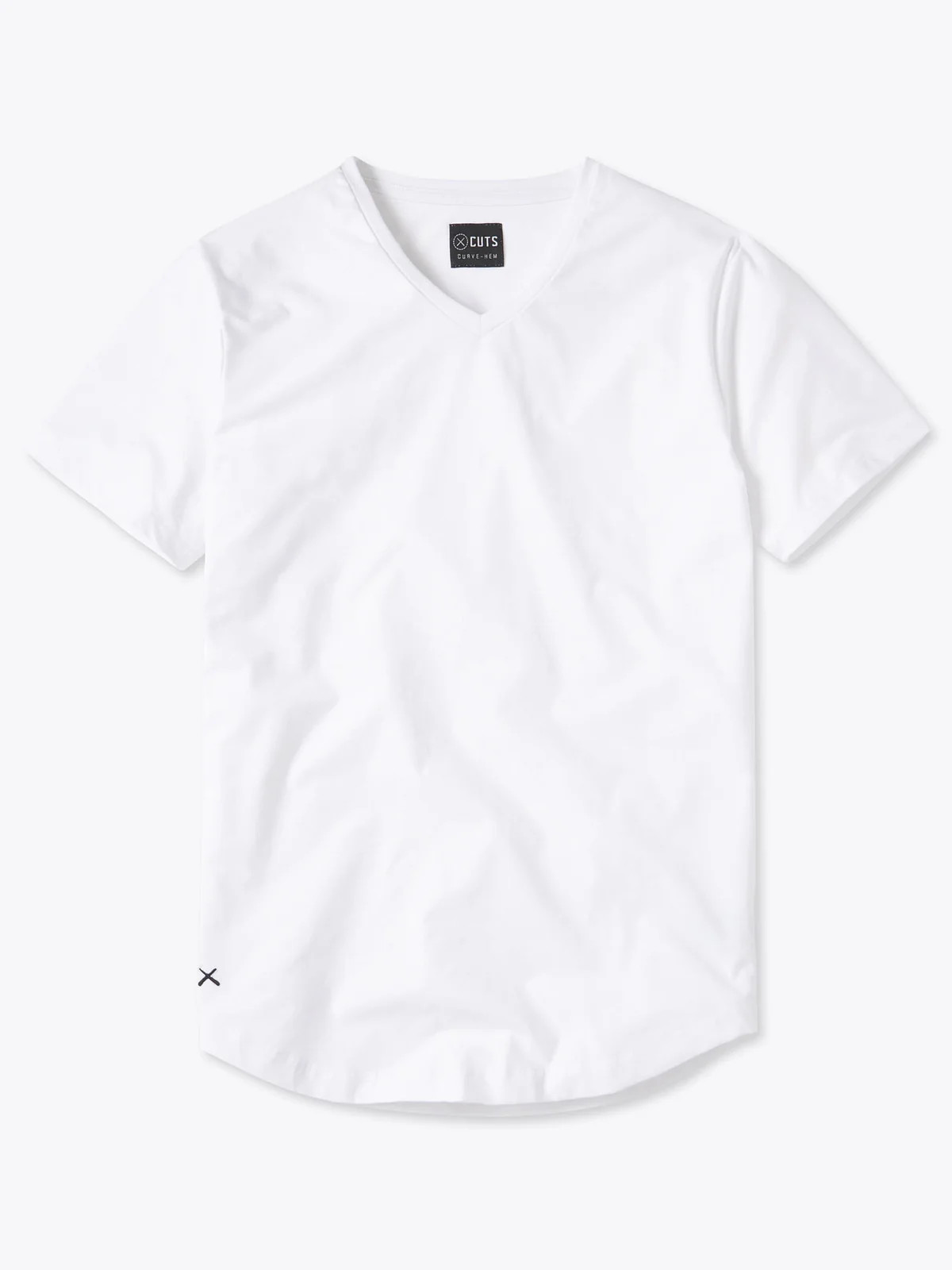 Men's White Short Sleeve V-Neck T-Shirt | Cuts Clothing Inc.
