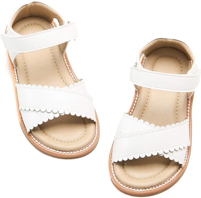 Otter MOMO Girls Sandals Open Toe Princess Flat Sandals with Ruffle Summer Sandals (Toddler/Littl... | Amazon (US)