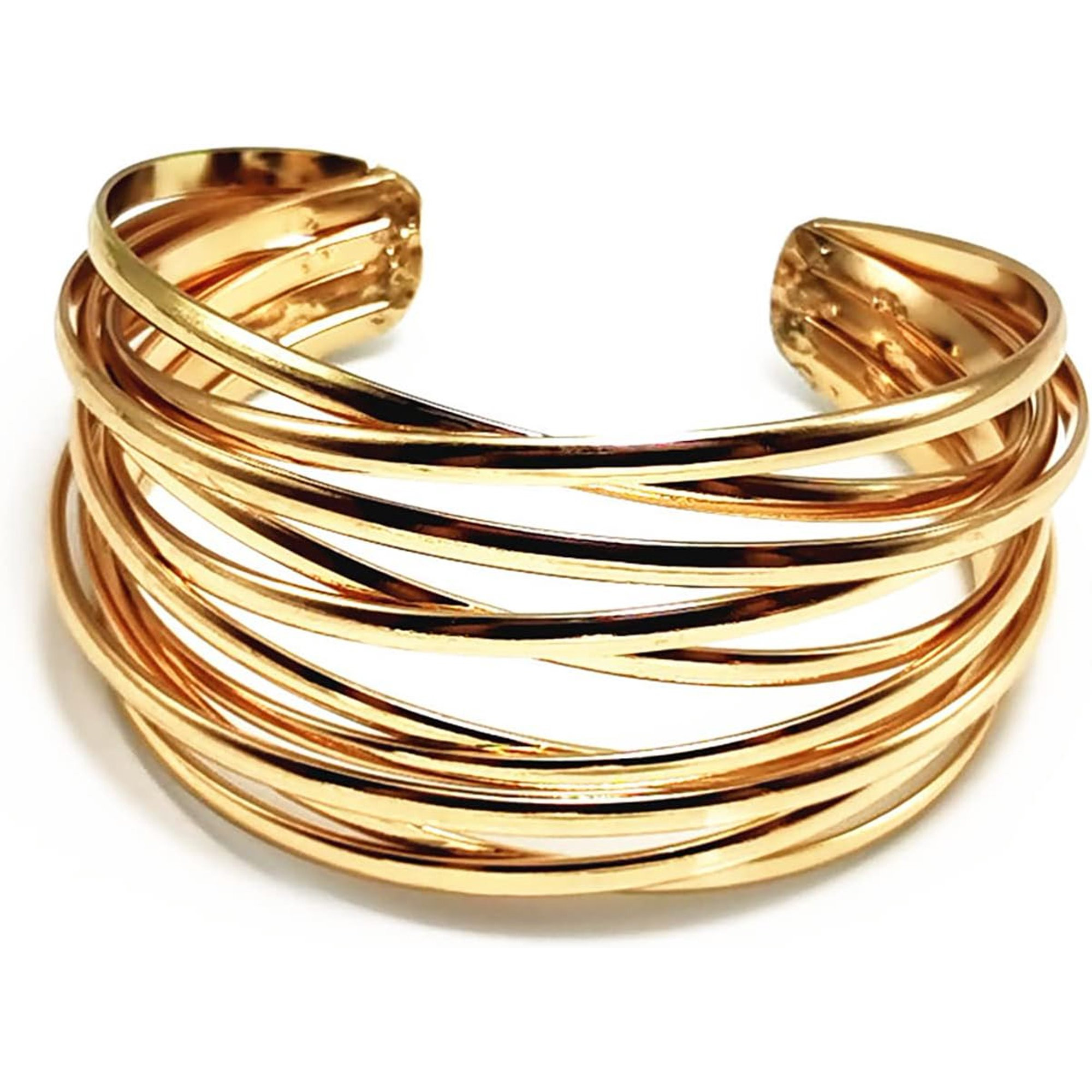 Chunky Gold Cuff Bracelet for WomenGirls Gold Line Web Wrist Cuff Bangle Bracelet Fashion Costume... | Walmart (US)