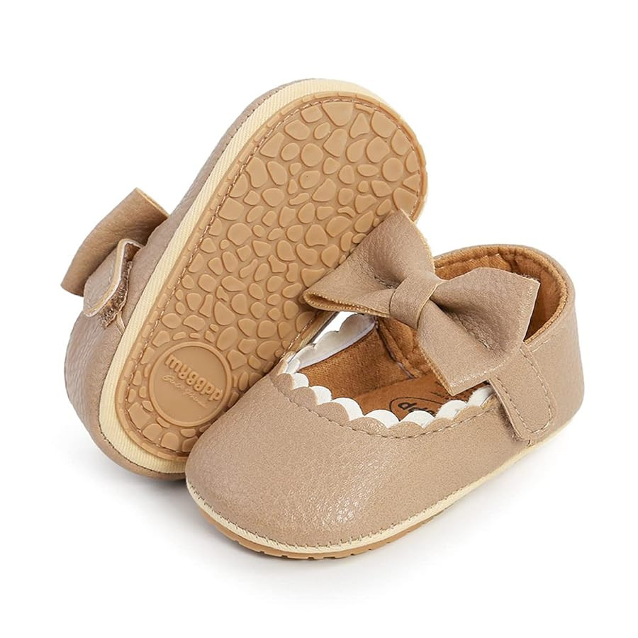 LAFEGEN Baby Girls Mary Jane Flats with Bownot Non Slip Soft Sole PU Leather Newborn Infant Toddl... | Amazon (US)