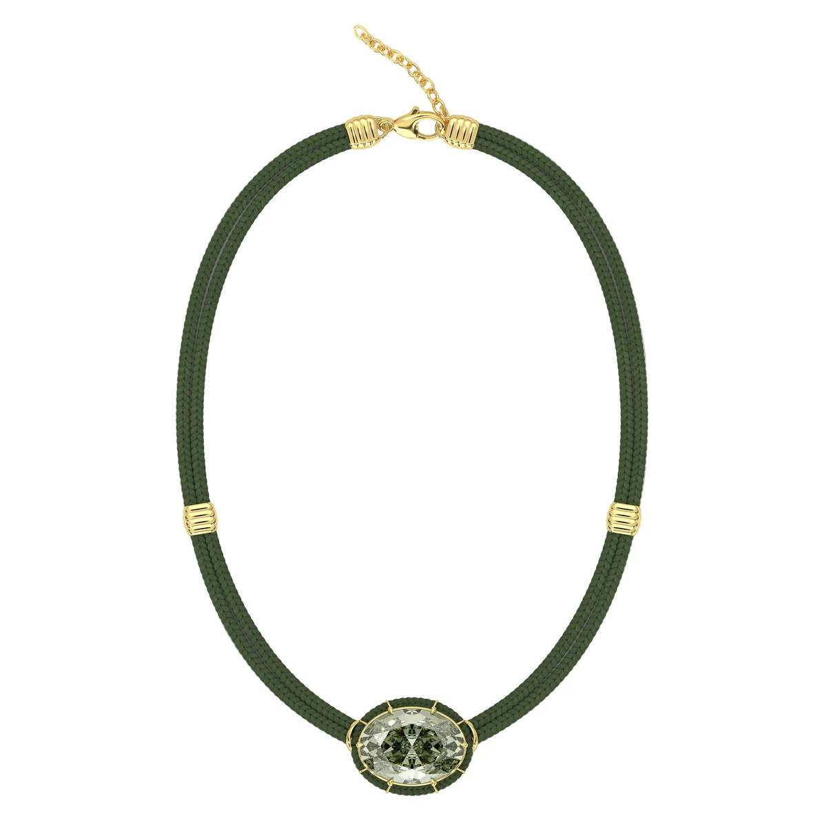 Green Amethyst Silk Cord Pendant, Green Cord | Over The Moon