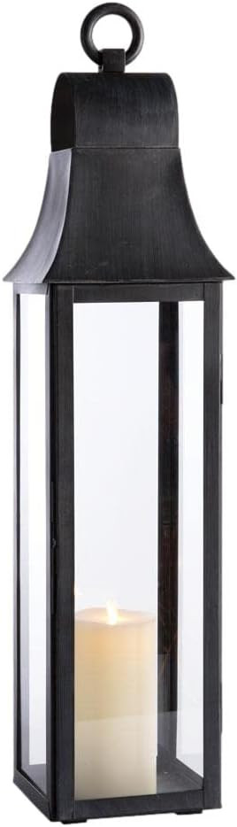 MY SWANKY HOME Classic Elegant Tall Black Vintage Style Candle Lantern Pillar Holder Outdoor | Amazon (US)