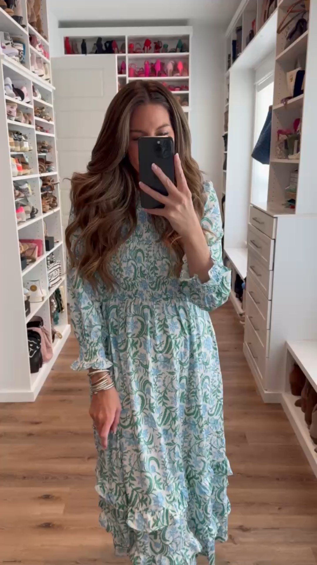 In a medium floral maxi, heels and accessories for spring event - fits tts.

#LTKFindsUnder50 #LTKWedding #LTKStyleTip