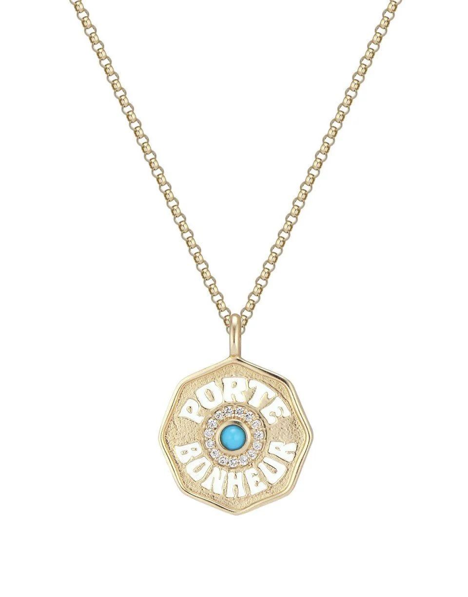 Mini Porte Bonheur Turquoise Necklace | Marissa Collections