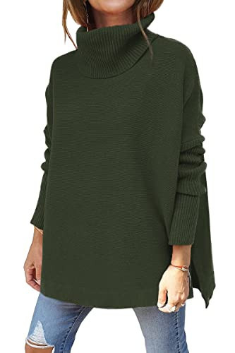 LILLUSORY Oversized Turtleneck Pullover Sweater Women 2025 Long Tunic Cozy Winter Trendy Plus Size Poncho Cowl Neck Cute Casual Early Fall Fashion Must Have Work Old Money Clothes Outfit Clothing | Amazon (US)