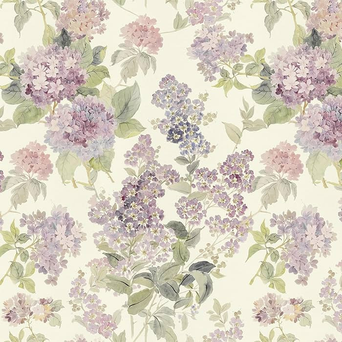 Floral Peel and Stick Wallpaper Pink Purple Lilac Flower Wallpaper Removable Contact Paper Self A... | Amazon (US)