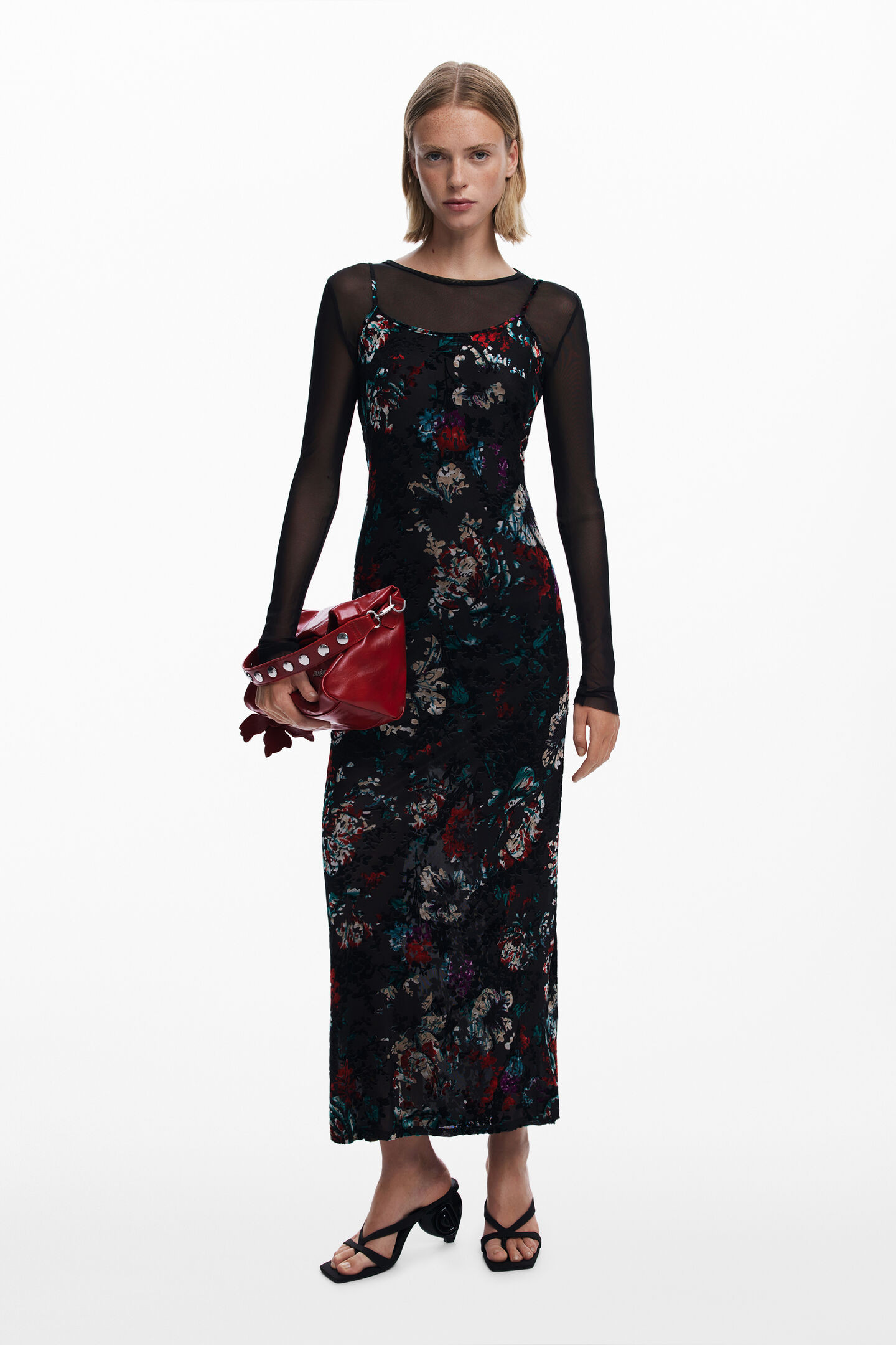 2-in-1 flocked dress Women's I Desigual.com | Desigual USA,CA