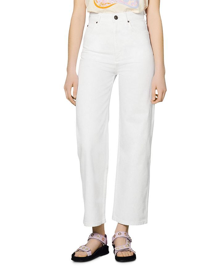 Nico High Rise Ankle Straight Leg Jeans in White | Bloomingdale's (US)