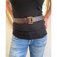 Juicy Couture, Brown Leather Belt, Brown, Fits 29"" -34 | Etsy (US)